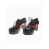 Black 2.7" Heel High Adorable PU Round Toe Cross Straps Platform Girls Lolita Shoes