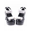 Black 2.9” Heel High Romatic Suede Round Toe Bowknot Platform Women Lolita Shoes