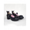 Black 1.8" Heel High Romatic Synthetic Leather Point Toe Bow Decoration Platform Girls Lolita Shoes