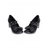 Black 2.5" Heel High Cute Synthetic Leather Round Toe Cross Straps Platform Lady Lolita Shoes
