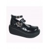 Black 2.5" Heel High Special Synthetic Leather Round Toe Ankle Straps Platform Lady Lolita Shoes