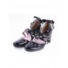 Black 2.6" High Heel Glamorous PU Round Toe Criss Cross Straps Bow Platform Girls Lolita Shoes