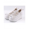 White 2.8" High Heel Adorable Synthetic Leather Scalloped Bow Decoration Platform Girls Lolita Shoes
