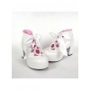 White 2.9" Heel High Special Synthetic Leather Round Toe Ankle Straps Platform Girls Lolita Shoes