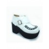 White 3.5" Heel High Beautiful Synthetic Leather Round Toe Cross Straps Platform Girls Lolita Shoes