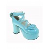 Sky-Blue 3.7" Heel High Special Polyurethane Round Toe Cross Straps Platform Lady Lolita Shoes