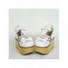 White 3.7" Heel High Classic PU Round Toe Bow Decoration Platform Lady Lolita Shoes
