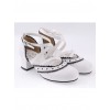 White & Black 2.6" High Heel Gorgeous Patent Leather Round Toe Criss Cross Straps Scalloped Platform Girls Lolita Shoes
