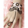 Black Lace Flowers Lolita Bracelet And Ring Set