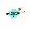 Blue Chiffon Floral Girls Lolita Bracelet And Ring Set