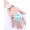 Blue Flower White Lace Lolita Bracelet And Ring Set
