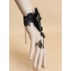 Dance Party Black Pearl Lace Pearl Lolita Wrist Strap And Ring