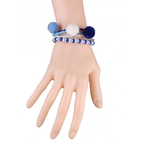Elegant Blue Bead Chain Lolita Wrist Strap