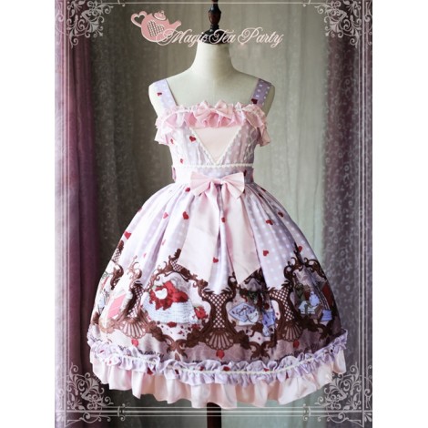 Magic Tea Party Flowers And Birds Poetry Series Sweet Lolita Sling Dress