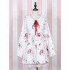 Musical Instrument Rabbit Printing Sweet Lolita Long Sleeve Dress