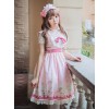 Afternoon Tea Printing Pink Sweet Lolita Sling Dress