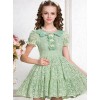 Green Cute Doll Collar Bowknot Sweet Lolita Short Sleeve Dress