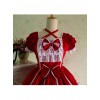 Lace Red Cotton Sweet Lolita Short Sleeves Dress