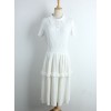 Ice Silk Knitted Ruffles Lapel Short Sleeve Classic Lolita Dress