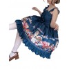 Magic Tea Party Handmade Girl's Hat Shop Series Printing Classic Lolita Sling Dress