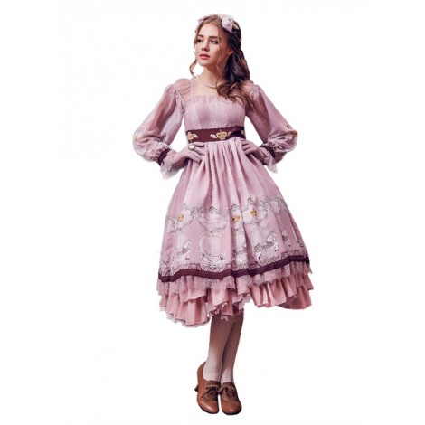Royal Carousel smoke pink Lolita long-sleeved OP