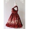 Wine Red Available Pleated Short Sleeves Flounce Hemline Dress