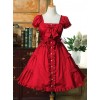 Bow Cotton Flounced Short Sleeve Lolita Dress