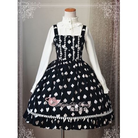 Magic Tea Party Poker Series Printing Classic Lolita Sling Dress