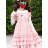High Waist Cute Ruffle Chiffon Sweet Lolita Short Sleeve Dress