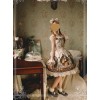 Magic Tea Party The Squirrel Couple's Afternoon Series Printing Sweet Lolita Sling Dress