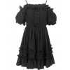 Morolli Maiden Series Pure Black Sweet Lolita Sling Short Sleeve Dress