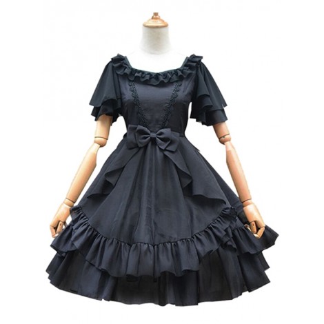 Organza High Waist Short Sleeves Classic Lolita Dress