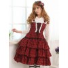 Red And Black Plaid Classic Lolita Sleeveless Dress