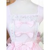 Pink Bind Straps Lace Sweet Lolita Short Sleeves Dress
