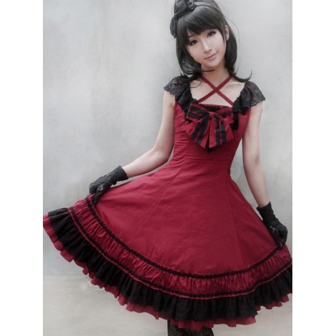 Sleeveless Bowknot Lace Classic Lolita Dress