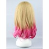 Harajuku Style Lovely Wave Curly Hair Light Brown And Pink Cosplay Lolita Wig