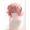 Pink Gradient Short Curly Hair Air bangs Sweet Lolita Wigs