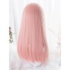 Hime Cut Pink Long Straight Hair Lolita Wigs
