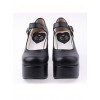 Black 3.7” Heel High Lovely PU Round Toe Cross Straps Platform Lady Lolita Shoes