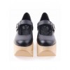 Black 3.9" Heel High Romatic Synthetic Leather Point Toe Ankle Straps Platform Women Lolita Shoes
