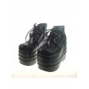 Black 4.7" Heel High Adorable Suede Round Toe Cross Straps Platform Women Lolita Shoes