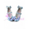Blue Bowknot Sweet Lolita Lovely Bride High Heel Shoes