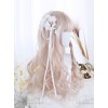 Air-bangs Hime Cut Light Pink Long Curly Hair Lolita Wig