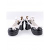 Black & White 3" High Heel Elegant Polyurethane Round Toe Strap Bow Decoration Platform Girls Lolita Shoes