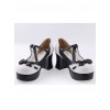 Black & White 3" High Heel Special Synthetic Leather Strap Bow Decoration Platform Girls Lolita Shoes