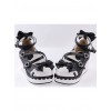 Black & White2.8" High Heel Adorable Polyurethane Round Toe Criss Cross Straps Platform Girls Lolita Shoes