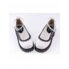 White2.2" High Heel Glamorous Synthetic Leather Round Toe Ankle Straps Platform Girls Lolita Shoes