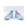 Sky-blue 2.4" High Heel Charming Synthetic Leather Scalloped Criss Cross Lace Tie Platform Girls Lolita Shoes