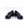 Black 2.2" High Heel Charming Synthetic Leather Buckle Strap Platform Girls Lolita Shoes