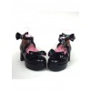 Black 2.5" Heel High Adorable Suede Point Toe Cross Straps Platform Women Lolita Shoes